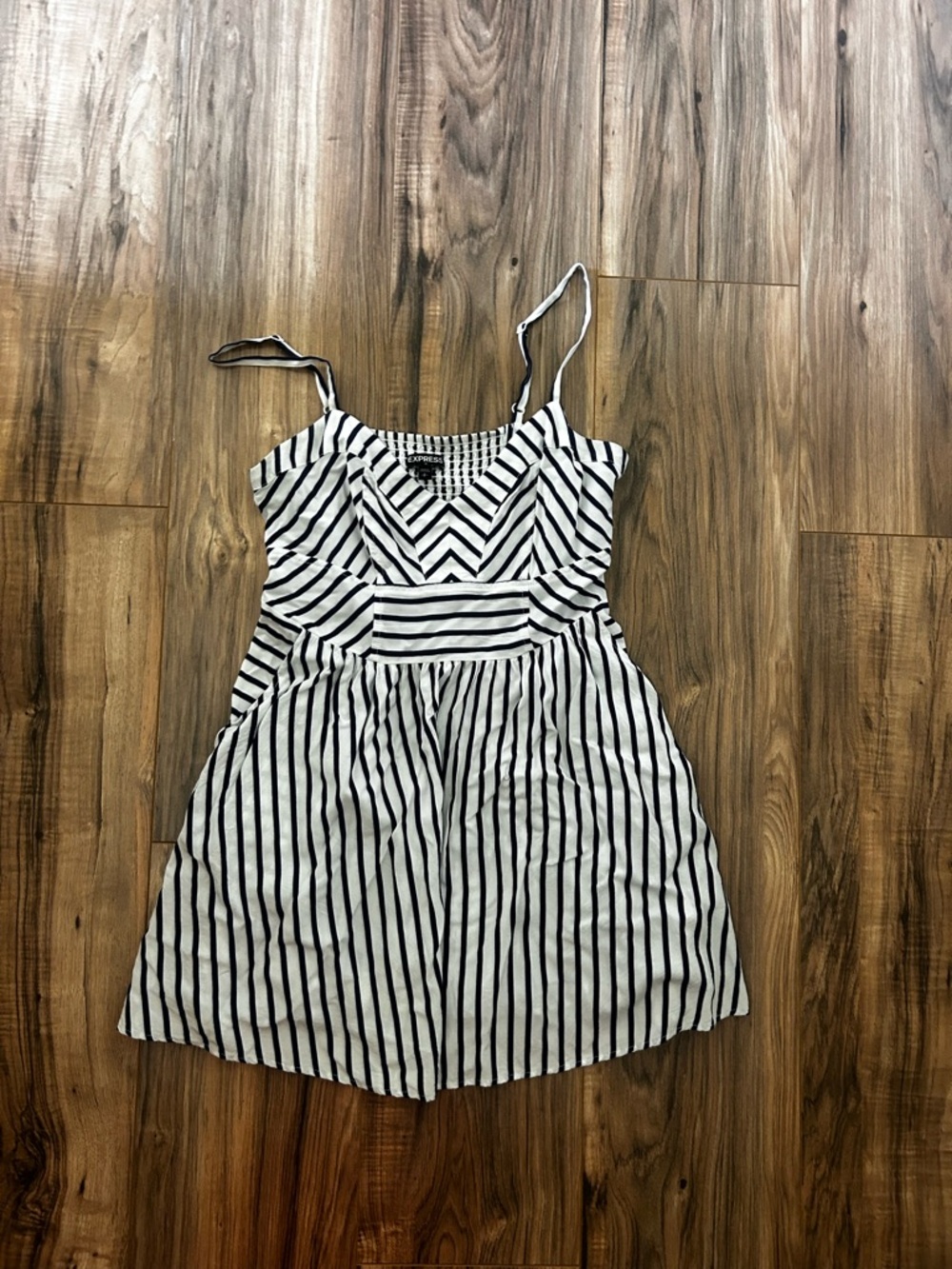 Express Blue & White Striped Spaghetti Strap Sundress